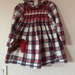 Baby Boden Red and Blue Plaid Dress